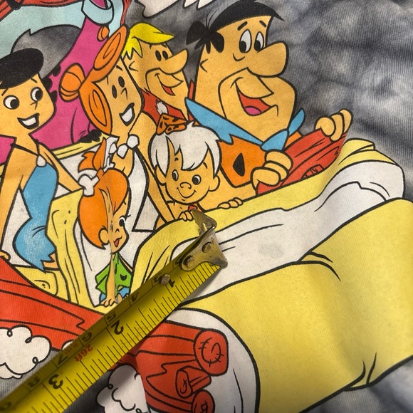 Men’s grey Tie-Dye Graphic Flintstones TEE large - Picture 6 of 8